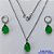 CONJUNTO EM AÇO INOXIDÁVEL - (AÇO03) CONJUNTO COM CORRENTE 50CM E BRINCOS ARGOLAS DE PRESSÃO COM PINGENTES EM RESINAS VERDES ESCUROS 10X14MM - COMPOSIÇÃO: AÇO INOXIDÁVEL - AÇO1648 - Imagem 1