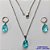 CONJUNTO EM AÇO INOXIDÁVEL - (AÇO03) CONJUNTO COM CORRENTE 50CM E BRINCOS ARGOLAS DE PRESSÃO COM PINGENTES EM ZIRCÔNIAS AZUÍS CLARAS  10X14MM - COMPOSIÇÃO: AÇO INOXIDÁVEL - AÇO1659 - Imagem 1