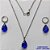 CONJUNTO EM AÇO INOXIDÁVEL - (AÇO03) CONJUNTO COM CORRENTE 50CM E BRINCOS ARGOLAS DE PRESSÃO COM PINGENTES EM ZIRCÔNIAS AZUÍS ESCUROS  10X14MM - COMPOSIÇÃO: AÇO INOXIDÁVEL - AÇO1660 - Imagem 1