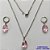 CONJUNTO EM AÇO INOXIDÁVEL - (AÇO03) CONJUNTO COM CORRENTE 50CM E BRINCOS ARGOLAS DE PRESSÃO COM PINGENTES EM ZIRCÔNIAS ROSAS  10X14MM - COMPOSIÇÃO: AÇO INOXIDÁVEL - AÇO1661 - Imagem 1