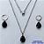 CONJUNTO EM AÇO INOXIDÁVEL - (AÇO03) CONJUNTO COM CORRENTE 50CM E BRINCOS ARGOLAS DE PRESSÃO COM PINGENTES EM ZIRCÔNIAS PRETAS  10X14MM - COMPOSIÇÃO: AÇO INOXIDÁVEL - AÇO1663 - Imagem 1