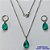 CONJUNTO EM AÇO INOXIDÁVEL - (AÇO03) CONJUNTO COM CORRENTE 50CM E BRINCOS ARGOLAS DE PRESSÃO COM PINGENTES EM ZIRCÔNIAS VERDES 10X14MM - COMPOSIÇÃO: AÇO INOXIDÁVEL - AÇO1665 - Imagem 1