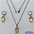 CONJUNTO EM AÇO INOXIDÁVEL - (AÇO03) CONJUNTO COM CORRENTE 50CM E BRINCOS ARGOLAS DE PRESSÃO COM PINGENTES EM ZIRCÔNIAS SALMÃO 10X14MM - COMPOSIÇÃO: AÇO INOXIDÁVEL - AÇO1667 - Imagem 1