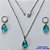 CONJUNTO EM AÇO INOXIDÁVEL - (AÇO03) CONJUNTO COM CORRENTE 50CM E BRINCOS ARGOLAS DE PRESSÃO COM PINGENTES EM ZIRCÔNIAS AZUÍS 10X14MM - COMPOSIÇÃO: AÇO INOXIDÁVEL - AÇO1668 - Imagem 1