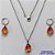 CONJUNTO EM AÇO INOXIDÁVEL - (AÇO03) CONJUNTO COM CORRENTE 50CM E BRINCOS ARGOLAS DE PRESSÃO COM PINGENTES EM ZIRCÔNIAS LARANJA COM ROSA 10X14MM - COMPOSIÇÃO: AÇO INOXIDÁVEL - AÇO1670 - Imagem 1