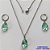 CONJUNTO EM AÇO INOXIDÁVEL - (AÇO03) CONJUNTO COM CORRENTE 50CM E BRINCOS ARGOLAS DE PRESSÃO COM PINGENTES EM ZIRCÔNIAS VERDES 10X14MM - COMPOSIÇÃO: AÇO INOXIDÁVEL - AÇO1671 - Imagem 1