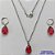 CONJUNTO EM AÇO INOXIDÁVEL - (AÇO03) CONJUNTO COM CORRENTE 50CM E BRINCOS ARGOLAS DE PRESSÃO COM PINGENTES EM ZIRCÔNIAS VERMELHAS 10X14MM - COMPOSIÇÃO: AÇO INOXIDÁVEL - AÇO1672 - Imagem 1