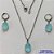CONJUNTO EM AÇO INOXIDÁVEL - (AÇO03) CONJUNTO COM CORRENTE 50CM E BRINCOS ARGOLAS DE PRESSÃO COM PINGENTES EM ZIRCÔNIAS AZUÍS 10X14MM - COMPOSIÇÃO: AÇO INOXIDÁVEL - AÇO1673 - Imagem 1