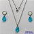 CONJUNTO EM AÇO INOXIDÁVEL - (AÇO03) CONJUNTO COM CORRENTE 50CM E BRINCOS ARGOLAS DE PRESSÃO COM PINGENTES EM ZIRCÔNIAS AZUÍS  10X14MM - COMPOSIÇÃO: AÇO INOXIDÁVEL - AÇO1674 - Imagem 1