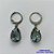 BRINCO EM AÇO INOXIDÁVEL -  BRINCOS ARGOLAS DE PRESSÃO COM PINGENTES EM ZIRCÔNIAS CINZA 10X14MM - COMPOSIÇÃO: AÇO INOXIDÁVEL - AÇO1680 - Imagem 1