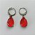BRINCO EM AÇO INOXIDÁVEL - BRINCOS ARGOLAS DE PRESSÃO COM PINGENTES EM RESINAS VERMELHAS 10X14MM - COMPOSIÇÃO: AÇO INOXIDÁVEL - AÇO1693 - Imagem 2