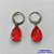 BRINCO EM AÇO INOXIDÁVEL - BRINCOS ARGOLAS DE PRESSÃO COM PINGENTES EM RESINAS VERMELHAS 10X14MM - COMPOSIÇÃO: AÇO INOXIDÁVEL - AÇO1693 - Imagem 1
