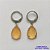 BRINCO EM AÇO INOXIDÁVEL - BRINCOS ARGOLAS DE PRESSÃO COM PINGENTES EM RESINA SALMÃO 10X14MM - COMPOSIÇÃO: AÇO INOXIDÁVEL - AÇO1694 - Imagem 1