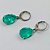 BRINCO EM AÇO INOXIDÁVEL - BRINCOS ARGOLAS DE PRESSÃO COM PINGENTES EM ZIRCÔNIAS VERDES 10X14MM - COMPOSIÇÃO: AÇO INOXIDÁVEL - AÇO1698 - Imagem 2