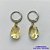 BRINCO EM AÇO INOXIDÁVEL - BRINCOS ARGOLAS DE PRESSÃO COM PINGENTES EM ZIRCÔNIAS AMARELAS 10X14MM - COMPOSIÇÃO: AÇO INOXIDÁVEL - AÇO1699 - Imagem 1