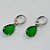 BRINCO EM AÇO INOXIDÁVEL - BRINCOS ARGOLAS DE PRESSÃO COM PINGENTES EM COR VERDE 10X14MM - COMPOSIÇÃO: AÇO INOXIDÁVEL - AÇO1701 - Imagem 2