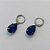 BRINCO EM AÇO INOXIDÁVEL - BRINCOS ARGOLAS DE PRESSÃO COM PINGENTES EM ZIRCÔNIAS AZUIS 10X14MM - COMPOSIÇÃO: AÇO INOXIDÁVEL - AÇO1706 - Imagem 2