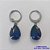 BRINCO EM AÇO INOXIDÁVEL - BRINCOS ARGOLAS DE PRESSÃO COM PINGENTES EM ZIRCÔNIAS AZUIS 10X14MM - COMPOSIÇÃO: AÇO INOXIDÁVEL - AÇO1706 - Imagem 1