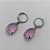 BRINCO EM AÇO INOXIDÁVEL - BRINCOS ARGOLAS DE PRESSÃO COM PINGENTES EM ZIRCÔNIAS ROSA 10X14MM - COMPOSIÇÃO: AÇO INOXIDÁVEL - AÇO1707 - Imagem 2