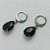 BRINCO EM AÇO INOXIDÁVEL - BRINCOS ARGOLAS DE PRESSÃO COM PINGENTES EM ZIRCÔNIAS PRETOS 10X14MM - COMPOSIÇÃO: AÇO INOXIDÁVEL - AÇO1711 - Imagem 2