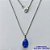 GARGANTILHA EM AÇO INOXIDÁVEL - (AÇO03) CORRENTE 50CM COM FECHO LAGOSTA E PINGENTE EM ZIRCÔNIA FUSION AZUL 10X14MM - COMPOSIÇÃO: AÇO INOXIDÁVEL - AÇO1728 - Imagem 1