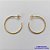 BRINCO FOLHEADO A OURO(ARJ258) - BANHADO COM 5 MILÉSIMOS + VERNIZ DIAMOND -  BRINCO DE PINO ARGOLA 28MM - OURO238 - Imagem 1