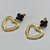 BRINCO FOLHEADO A OURO (BR2200D)- BANHADO COM 5 MILÉSIMOS + VERNIZ DIAMOND -  BRINCO DE PINO VAN CLEEF PRETO COM CORAÇÃO VAZADO 40MM - OURO244 - Imagem 2