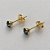 BRINCO FOLHEADO A OURO (BRD5520)- BANHADO COM 5 MILÉSIMOS + VERNIZ DIAMOND -  BRINCO DE PINO STRASS VERDE 3MM - OURO258 - Imagem 2
