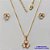 CONJUNTO FOLHEADO A OURO(CJI288) - BANHADO COM 5 MILÉSIMOS + VERNIZ DIAMOND - CONJUNTO INFANTIL COM CORRENTE VENEZIANA 45CM E BRINCOS DE PINO COM PINGENTES DE FLORZINHA- OURO260 - Imagem 1