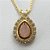 CONJUNTO FOLHEADO A OURO(CJB243) - BANHADO COM 5 MILÉSIMOS + VERNIZ DIAMOND - CONJUNTO COM CORRENTE VENEZIANA 45CM E BRINCOS DE PINO CRAVEJADO COM MICRO ZIRCÔNIAS E ZIRCÔNIA ROSA 10MM- OURO261 - Imagem 2