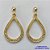 BRINCO FOLHEADO A OURO - BANHADO COM 5 MILÉSIMOS + VERNIZ DIAMOND -  BRINCO DE PINO FORMATO GOTA COM MICRO ZIRCÔNIAS 17MM - OURO264 - Imagem 1