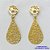 BRINCO FOLHEADO A OURO - BANHADO COM 5 MILÉSIMOS + VERNIZ DIAMOND -  BRINCO DE PINO BASE DESENHADO E GOTA VAZADA 14MM - OURO266 - Imagem 1