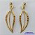 BRINCO FOLHEADO A OURO - BANHADO COM 5 MILÉSIMOS + VERNIZ DIAMOND -  BRINCO DE PINO FORMATO FOLHA COM MICRO ZIRCÔNIAS VERMELHAS 14MM - OURO269 - Imagem 1