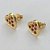 BRINCO FOLHEADO A OURO - BANHADO COM 5 MILÉSIMOS + VERNIZ DIAMOND -  BRINCO DE PINO CORAÇÃO COM MICRO ZIRCÔNIAS VERMELHAS 10MM - OURO273 - Imagem 2