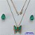 CONJUNTO NO BRUTO PRONTO PARA O BANHO(CX101)- CONJUNTO COM CORRENTE VENEZIANA 45CM + EXTENSOR COM PINGENTE BORBOLETA VERDE CRAVEJADA EM MICROS ZIRCÔNIAS - PESO TOTAL 8,4GR - BRU13998 - Imagem 1
