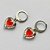 BRINCO EM AÇO INOXIDÁVEL (CX102) BRINCO ARGOLA DE PRESSÃO PINGENTE CORAÇÃO EM RESINA VERMELHO 10MM - COMPOSIÇÃO: AÇO INOXIDÁVEL - AÇO1766 - Imagem 2