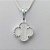 CONJUNTO FOLHEADO A PRATA COM 50 MILÉSIMOS  + VERNIZ DIAMOND CORRENTE SINGAPURA 45CM PINGENTE TREVO BRANCO 10MM E  BRINCOS COM ARGOLA DE PRESSÃO TREVO BRANCO 10MM PRA121 - Imagem 2