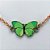 PULSEIRA NO BRUTO PRONTO PARA O BANHO - PULSEIRA CORRENTE ELO PORTUGUÊS 18CM + EXTENSOR - PINGENTE BORBOLETA ESMALTADA VERDE 11X18MM - COMPOSIÇÃO LATÃO / ESMALTADO - PESO: 4,5GR  BRU14058 - Imagem 2