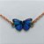 PULSEIRA NO BRUTO PRONTO PARA O BANHO - PULSEIRA CORRENTE ELO PORTUGUÊS 18CM + EXTENSOR - PINGENTE BORBOLETA ESMALTADA AZUL 11X18MM - COMPOSIÇÃO LATÃO / ESMALTADO - PESO: 4,5GR  BRU14059 - Imagem 2