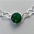 PULSEIRA FOLHEADA A PRATA COM 50 MILÉSIMOS + VERNIZ DIAMOND - CORRENTE CORAÇÃO 17CM + EXTENSOR E FECHO LAGOSTA - PINGENTE EM ZIRCÔNIA VERDE 9MM - PRA147 - Imagem 2