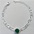 PULSEIRA FOLHEADA A PRATA COM 50 MILÉSIMOS + VERNIZ DIAMOND - CORRENTE CORAÇÃO 17CM + EXTENSOR E FECHO LAGOSTA - PINGENTE EM ZIRCÔNIA VERDE 9MM - PRA147 - Imagem 1