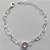 PULSEIRA FOLHEADA A PRATA COM 50 MILÉSIMOS + VERNIZ DIAMOND - CORRENTE CORAÇÃO 17CM + EXTENSOR E FECHO LAGOSTA - PINGENTE EM ZIRCÔNIA ROSA 9MM - PRA149 - Imagem 1
