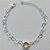 PULSEIRA FOLHEADA A PRATA COM 50 MILÉSIMOS + VERNIZ DIAMOND - CORRENTE CORAÇÃO 17CM + EXTENSOR E FECHO LAGOSTA - PINGENTE EM ZIRCÔNIA AMARELO 9MM - PRA150 - Imagem 1