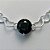 PULSEIRA FOLHEADA A PRATA COM 50 MILÉSIMOS + VERNIZ DIAMOND - CORRENTE CORAÇÃO 17CM + EXTENSOR E FECHO LAGOSTA - PINGENTE EM ZIRCÔNIA PRETA 9MM - PRA151 - Imagem 2