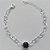 PULSEIRA FOLHEADA A PRATA COM 50 MILÉSIMOS + VERNIZ DIAMOND - CORRENTE CORAÇÃO 17CM + EXTENSOR E FECHO LAGOSTA - PINGENTE EM ZIRCÔNIA PRETA 9MM - PRA151 - Imagem 1