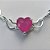 PULSEIRA FOLHEADA A PRATA COM 50 MILÉSIMOS + VERNIZ DIAMOND - CORRENTE CORAÇÃO 17CM + EXTENSOR E FECHO LAGOSTA - PINGENTE EM ZIRCÔNIA CORAÇÃO ROSA 9MM - PRA155 - Imagem 2