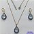 CONJUNTO NO BRUTO PRONTO PARA O BANHO(CX105)- CORRENTE VENEZIANA 45CM + EXTENSOR E FECHO LAGOSTA - BRINCOS ARGOLINHA DE PRESSÃO E PINGENTES COM BASES CRAVEJADAS EM CRISTAIS AZUIS E ZIRCÔNIA CRISTAL 10X14MM - PESO TOTAL 11,8GR - BRU14077 - Imagem 1