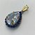 PINGENTE NO BRUTO PRONTO PARA O BANHO(CX105) - PINGENTE COM BASE CRAVEJADA EM CRISTAIS AZUIS E ZIRCÔNIA CRISTAL 10X14MM - PESO TOTAL 2,9GR - BRU14079 - Imagem 2