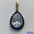 PINGENTE NO BRUTO PRONTO PARA O BANHO(CX105) - PINGENTE COM BASE CRAVEJADA EM CRISTAIS AZUIS E ZIRCÔNIA CRISTAL 10X14MM - PESO TOTAL 2,9GR - BRU14079 - Imagem 1