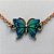 PULSEIRA NO BRUTO PRONTO PARA O BANHO - PULSEIRA CORRENTE ELO PORTUGUÊS 18CM + EXTENSOR - PINGENTE BORBOLETA ESMALTADA AZUL / VERDE 11X18MM - COMPOSIÇÃO LATÃO / ESMALTADO - PESO: 4,5GR  BRU14083 - Imagem 2